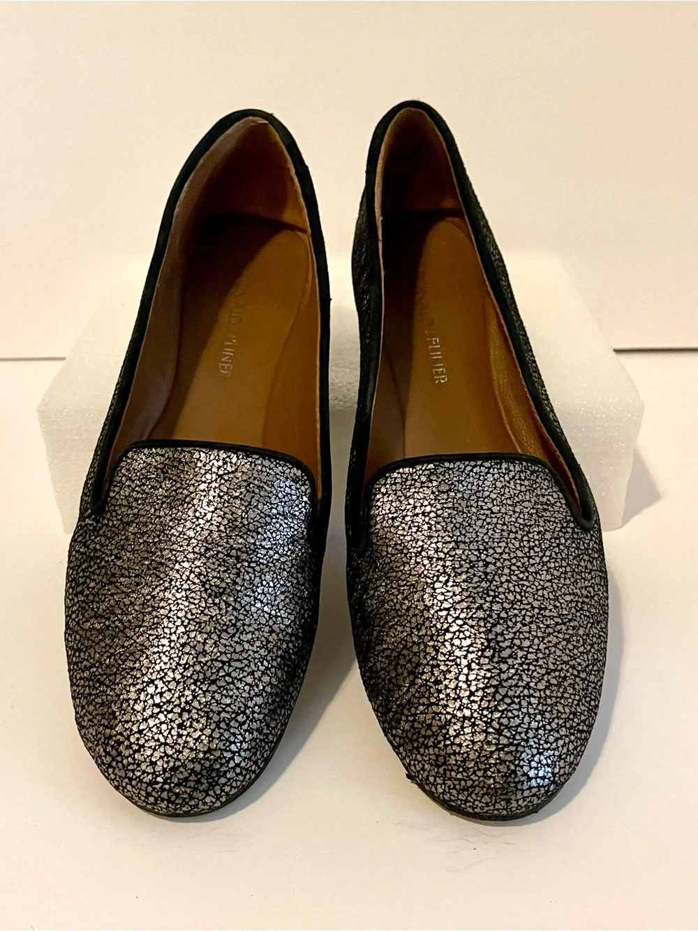 Donald J Pliner Metallic Patterned Leather Slip-On Loafers